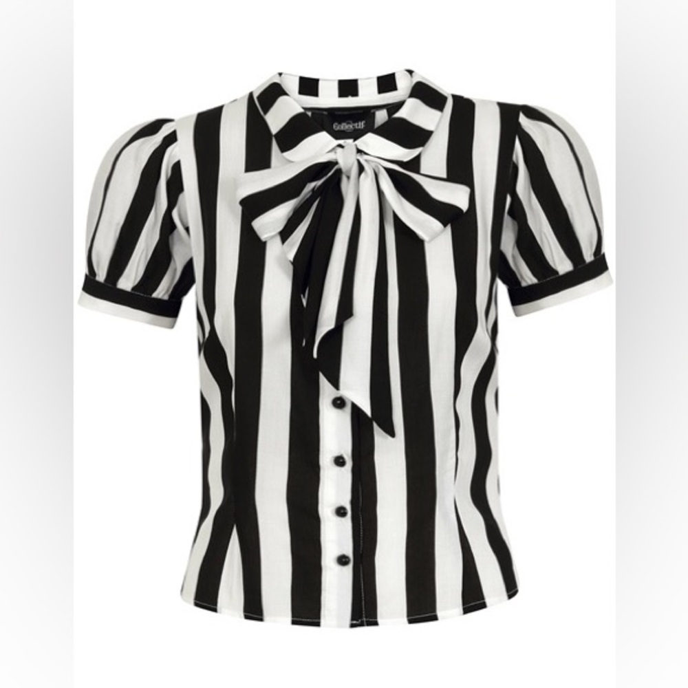 NWT Collectif Erika Beetle Striped Button Top